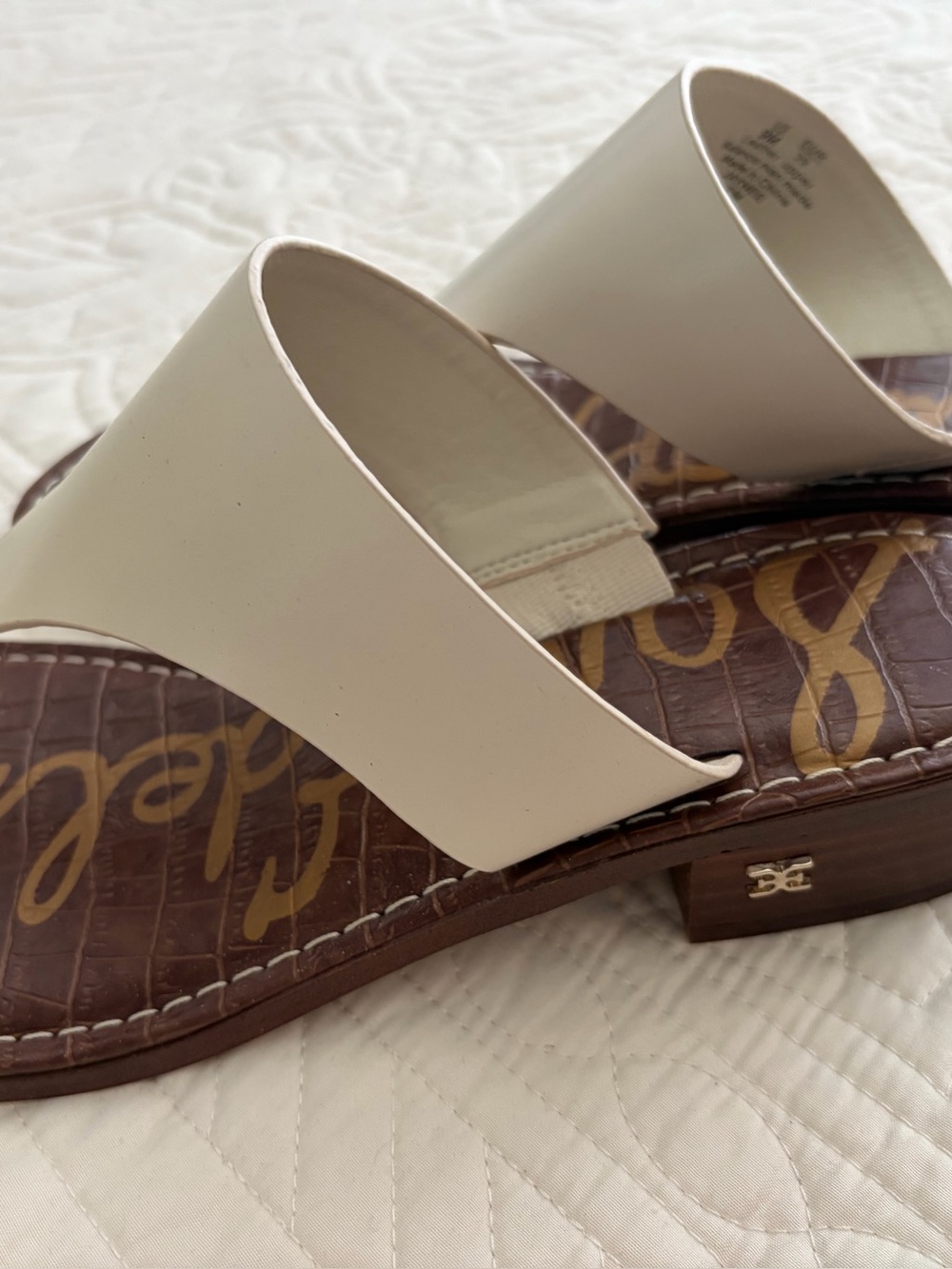 Sam Edelman Off White Leather Thong Sandals - Picture 2 of 3